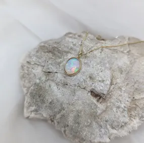 14K Gold Opal Necklace