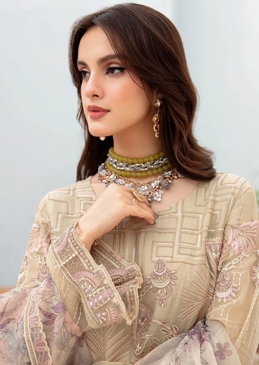 A-701-R - Readymade - Ramsha Chevron Chiffon Collection Vol 7