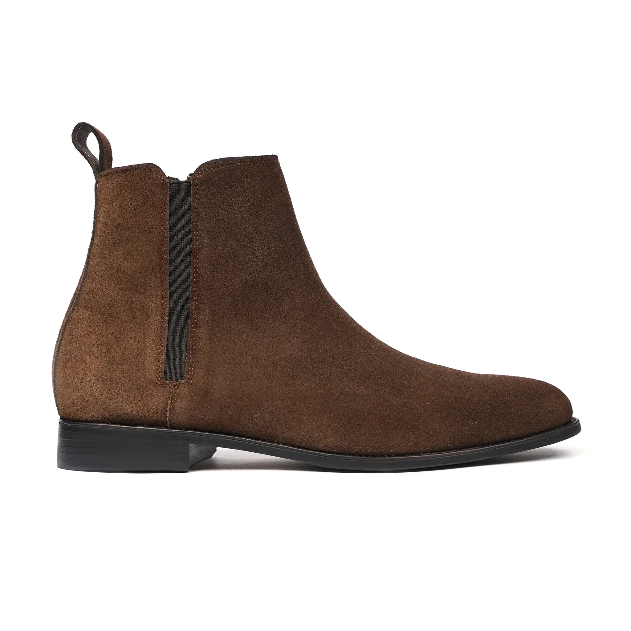 Akemi - Men's Dark Brown Kid Suede Chelsea Boot