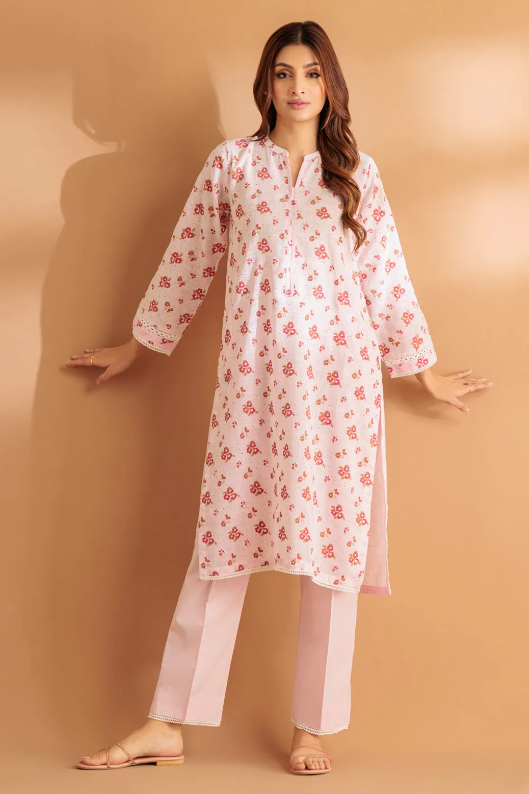 B-PINK-SLUB LAWN-2 PIECE (WS6232P04)