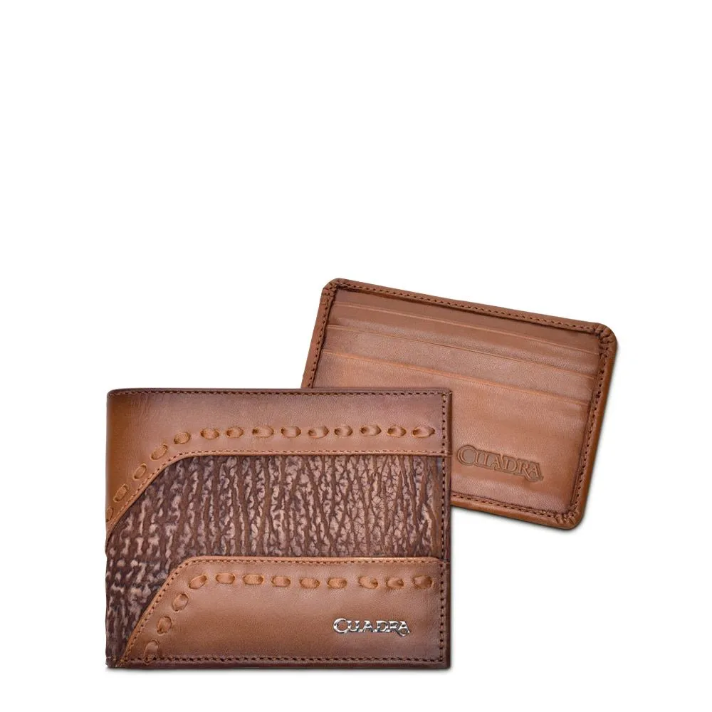 B3014TI - Cuadra tobacco casual fashion shark bi fold wallet for men