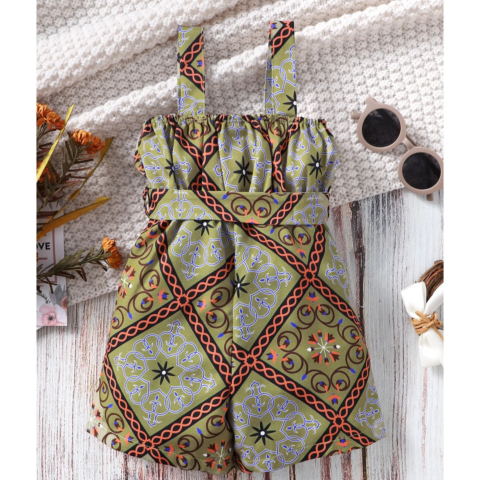 Baby Kid Girls Print Rompers