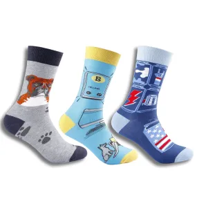 Bacca Bucci Combo of a 3 Pair Crew Length Socks