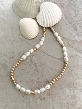 Beaded Pearl Choker Necklace