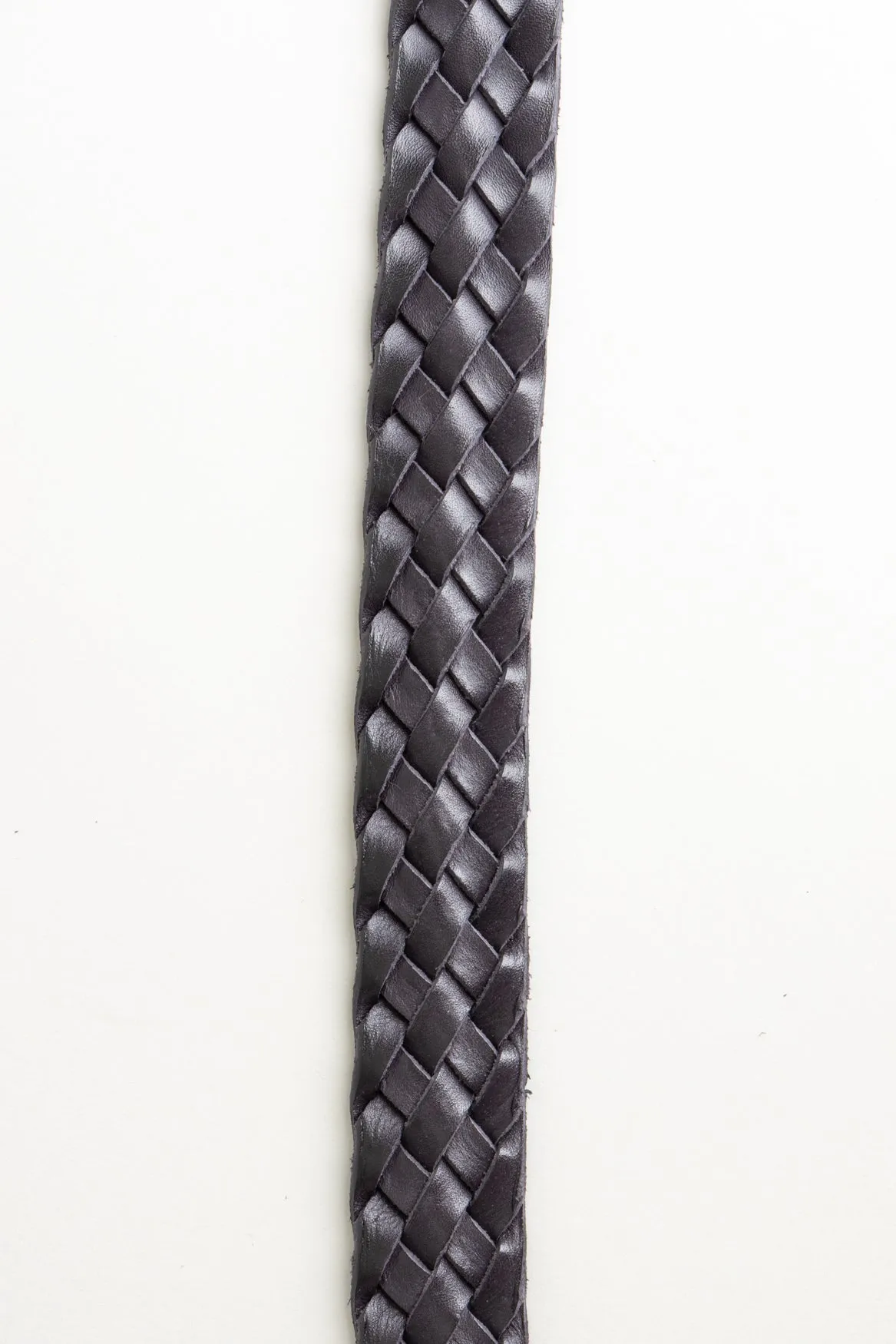 Black Braided Leather Belt