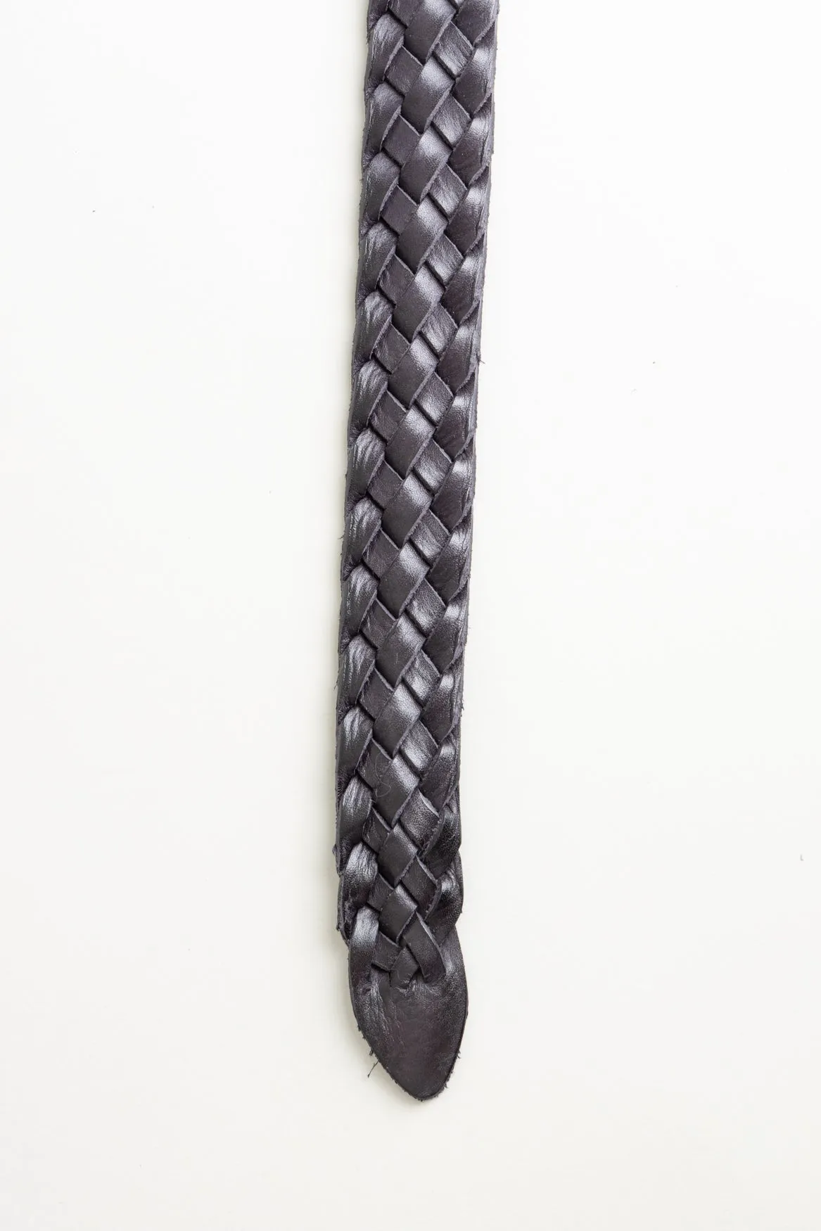 Black Braided Leather Belt