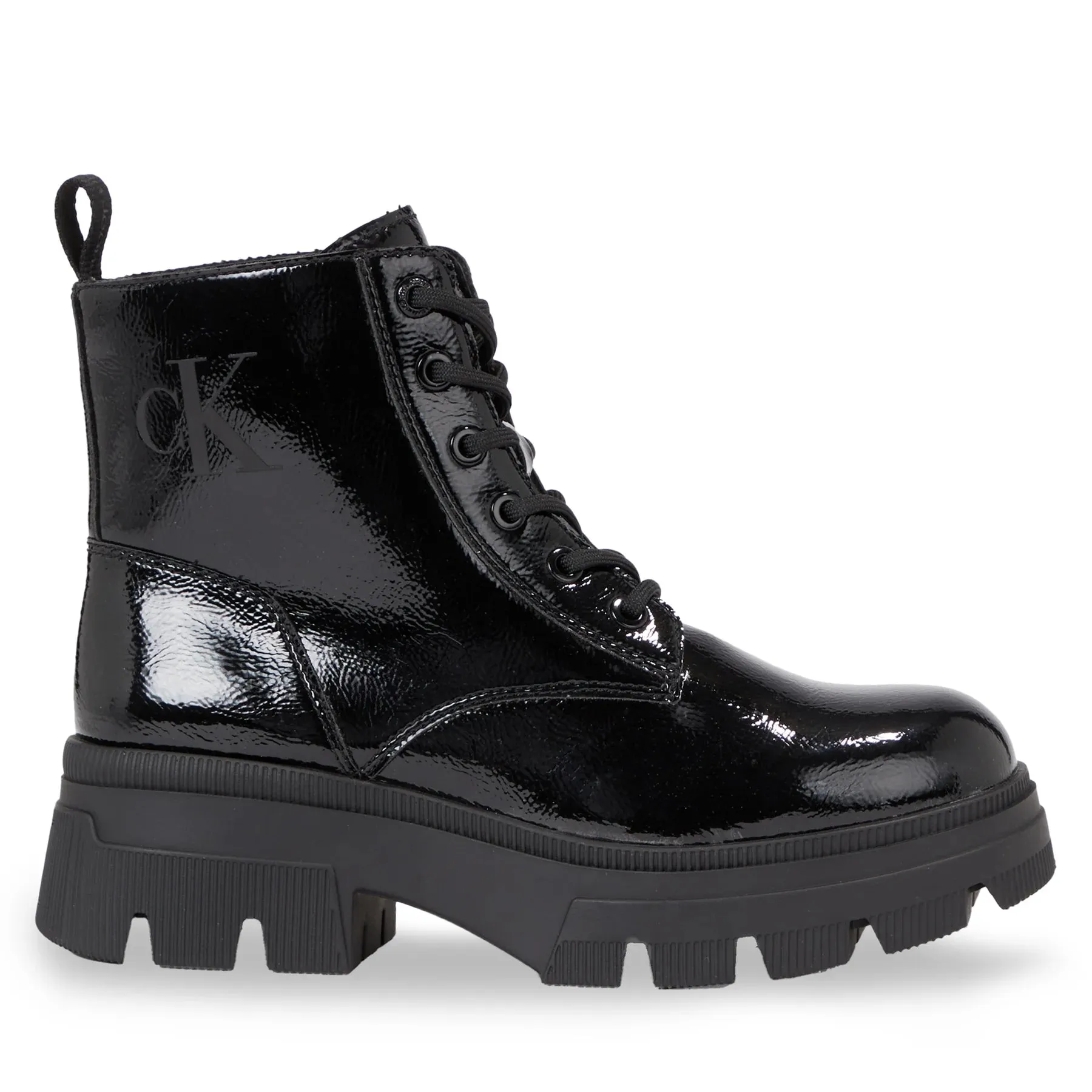 Calvin Klein Chunky Combat Lace Up Boots Black