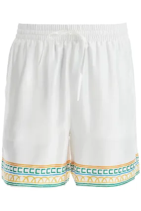 CASABLANCA silk bermuda shorts 'crayon temple