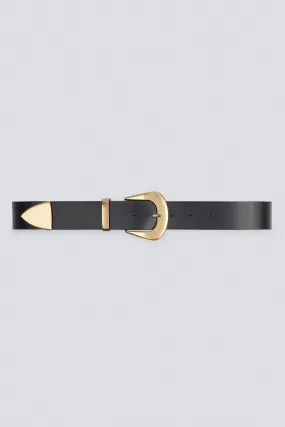 Copp Leather Belt in Black and Gold