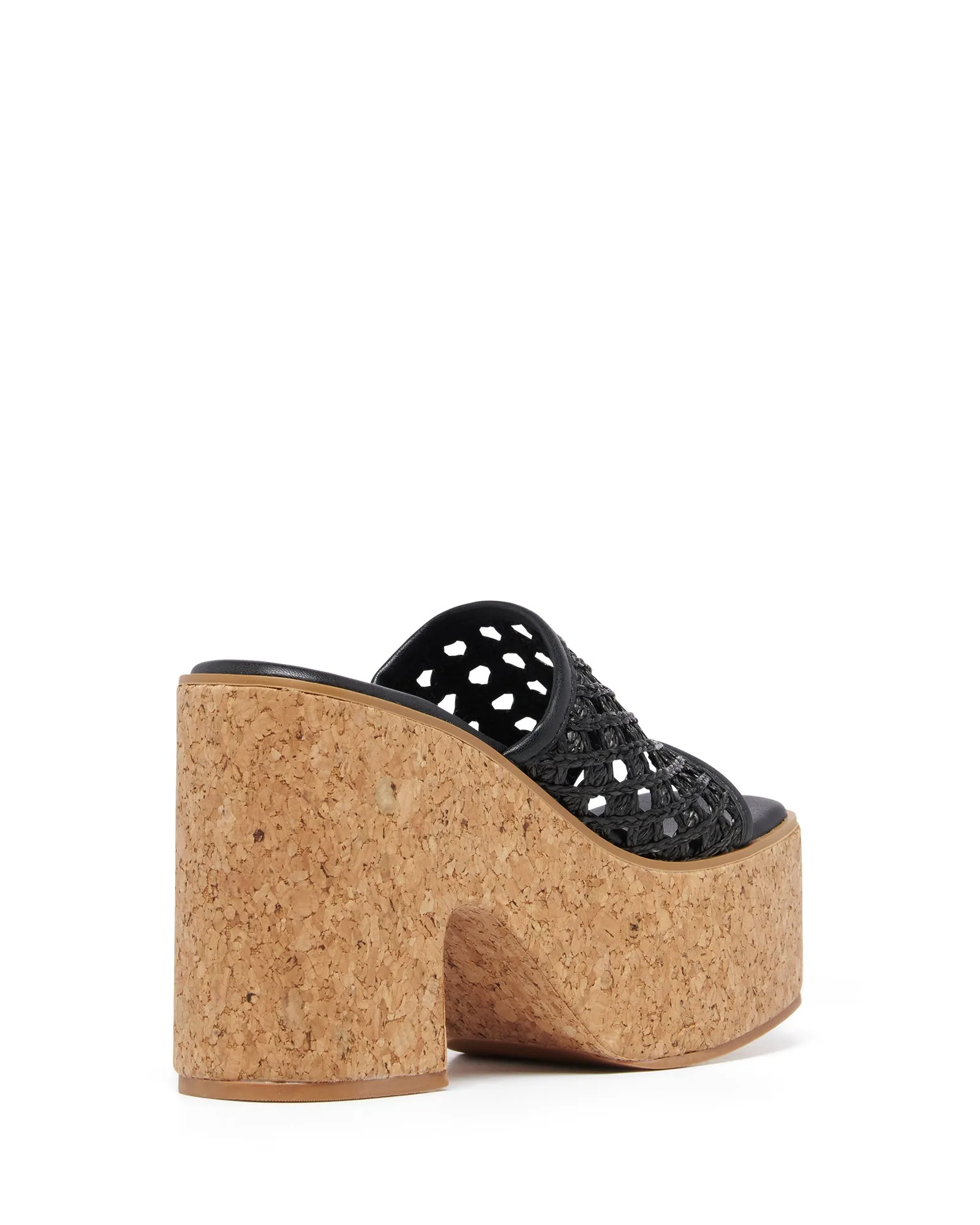 Delirium Platform Heel Black Raffia