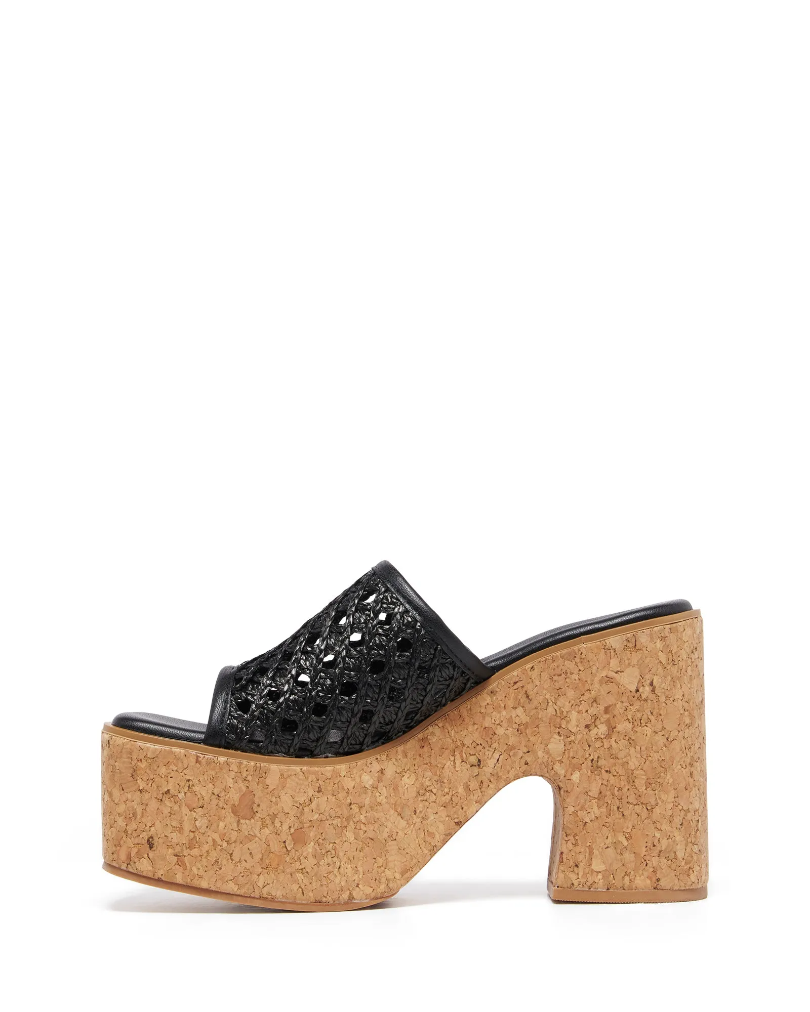 Delirium Platform Heel Black Raffia