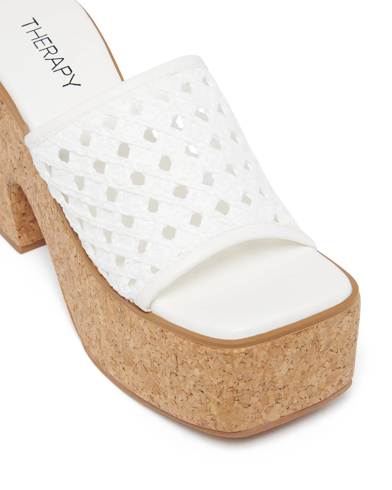 Delirium Platform Heel White Raffia