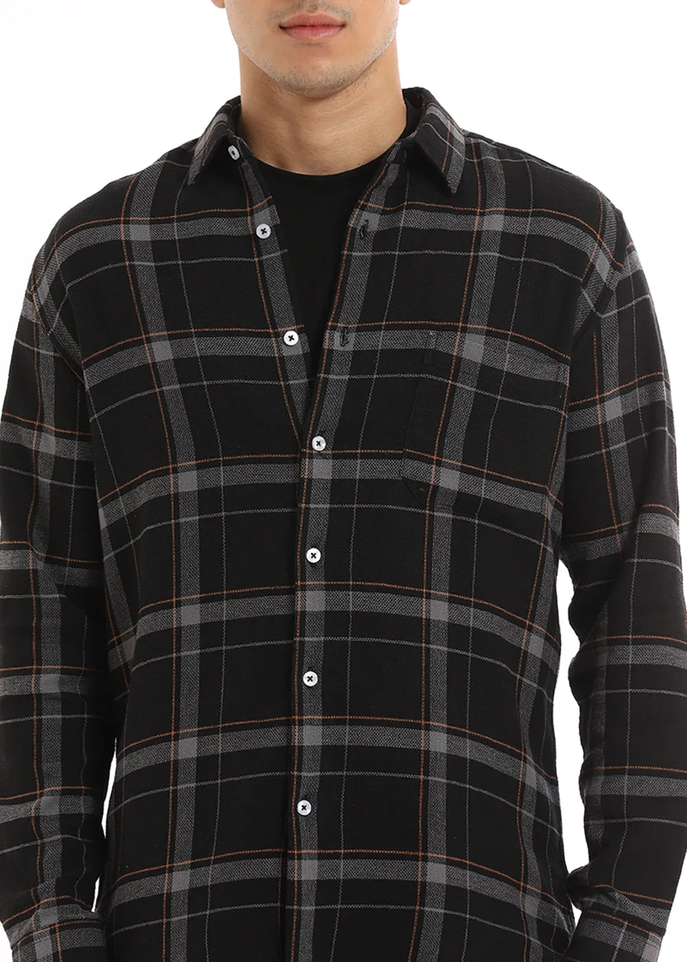 Dobby Charcoal Checked Shirt