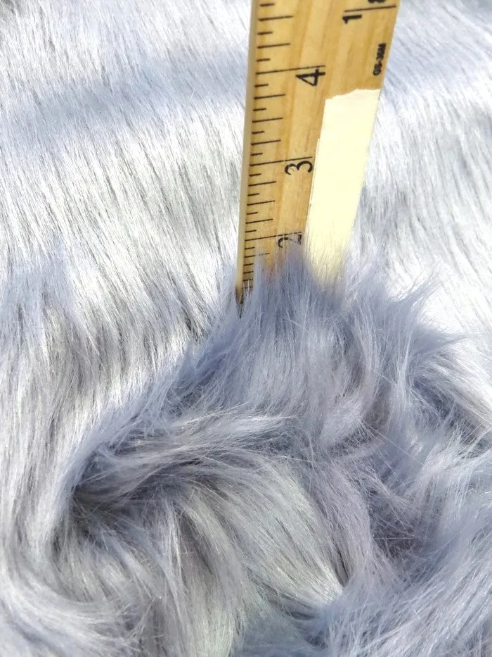 Faux Fake Fur Solid Shaggy Long Pile Fabric / Aqua / 15 Yard Bolt