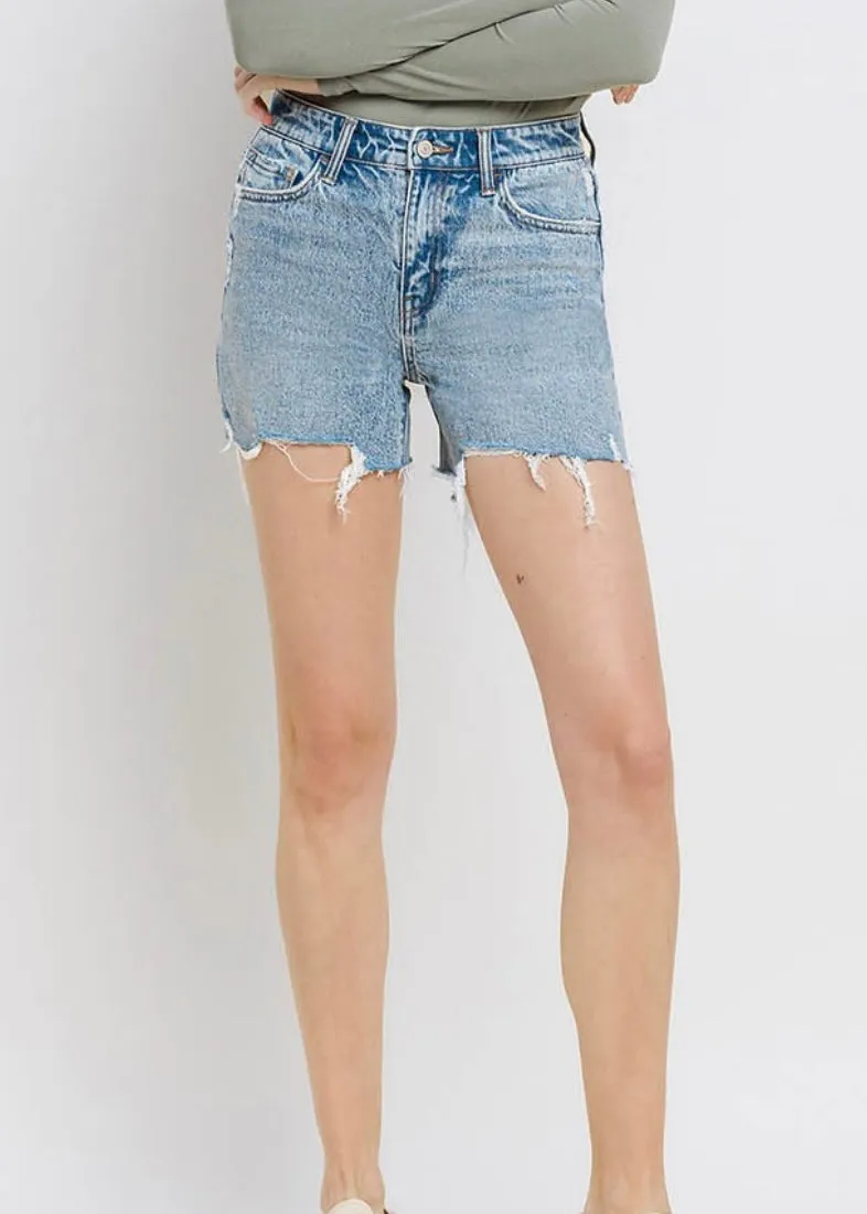 FINAL SALE - Vervet Rebecca High Rise Destructed Moon Goddess Shorts