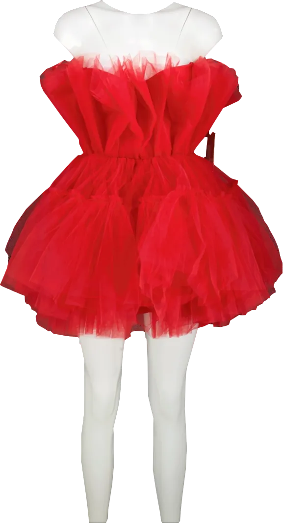 From A Friend Red Tulle Tutu Mini Dress UK XS/S