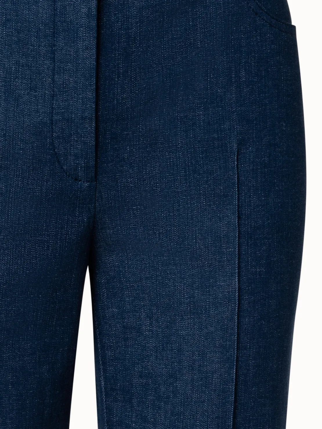 Gerade 7/8 Hose aus Stretch Denim