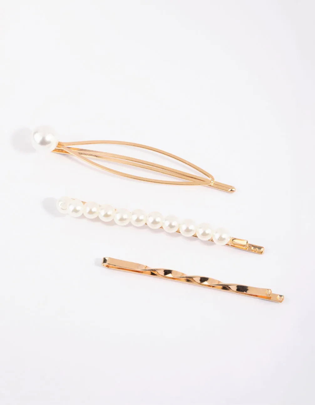 Gold Pearl & Twist Clip Pack