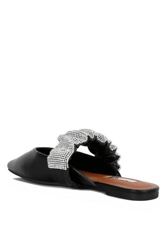 Hannah Diamante Strap Flat Mules