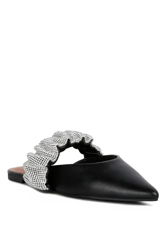 Hannah Diamante Strap Flat Mules