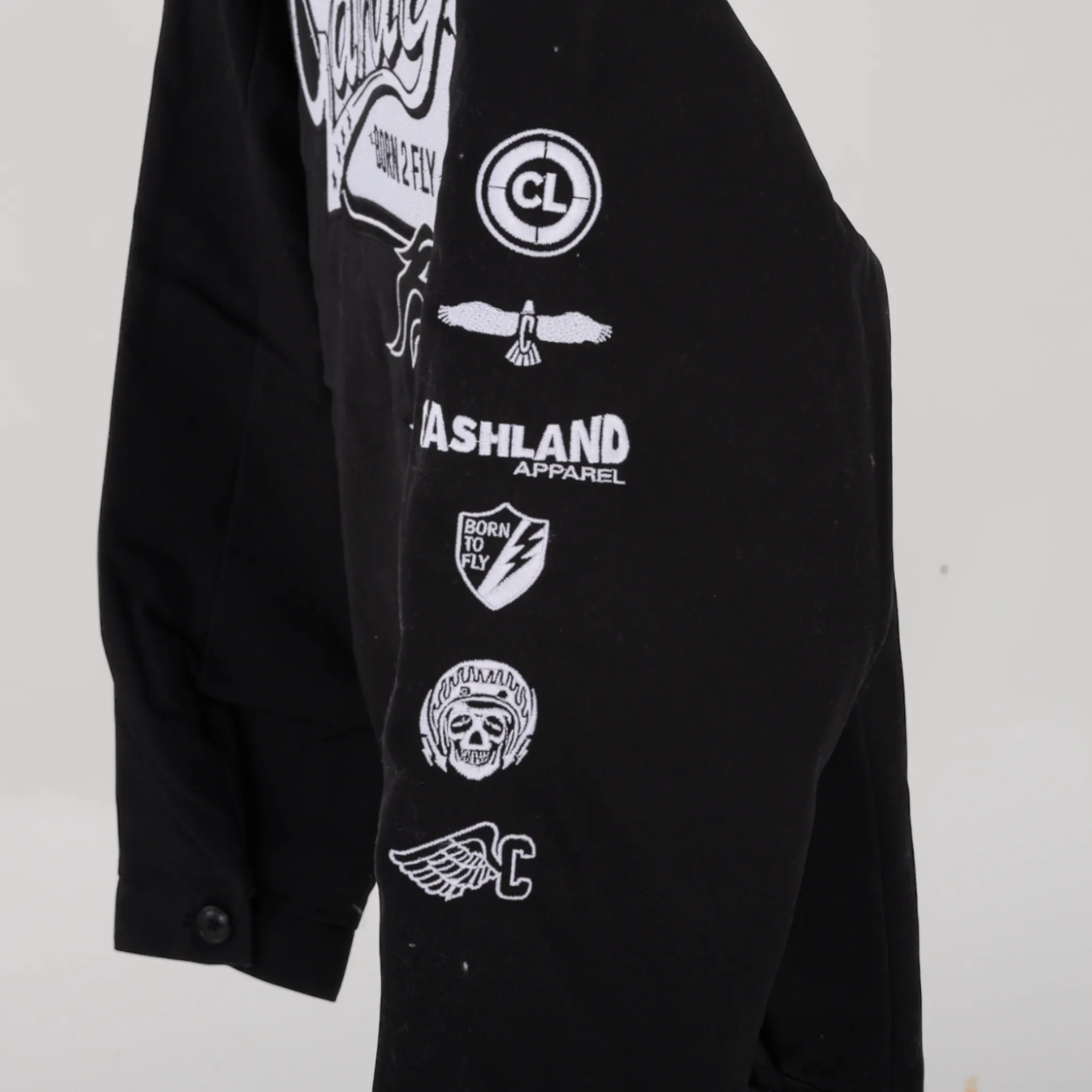 Iron Eagle Garage Mechanic Jacket . Black / White