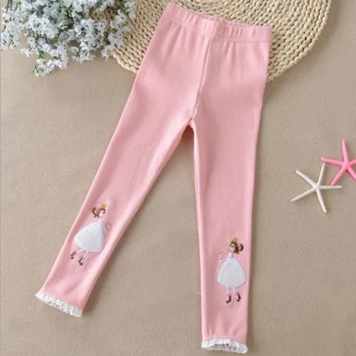 Kids Ruffle Rhinestone Lleggings