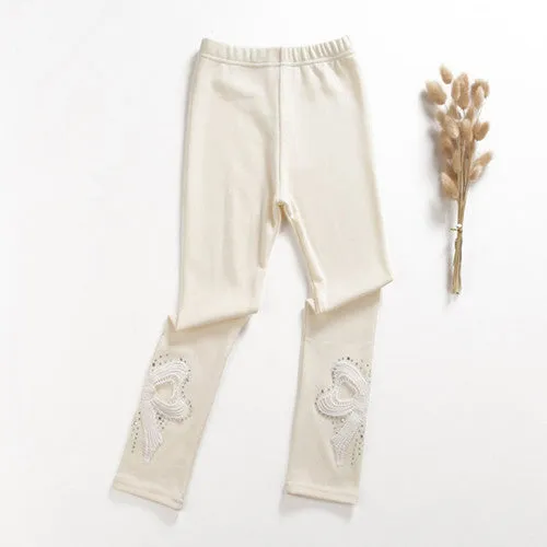 Kids Ruffle Rhinestone Lleggings