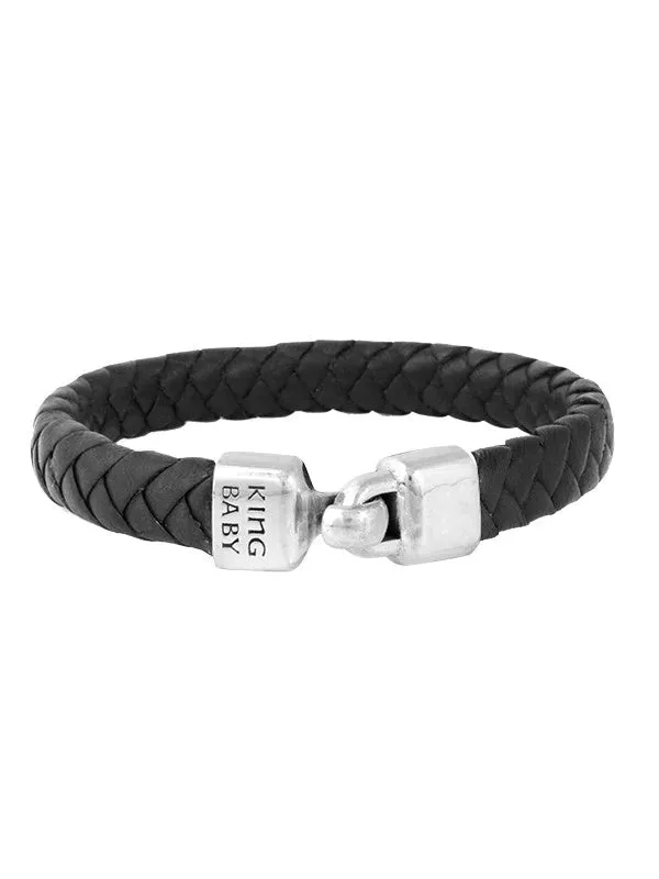 King Baby - Small Braided Leather Bracelet with a Hook Clasp