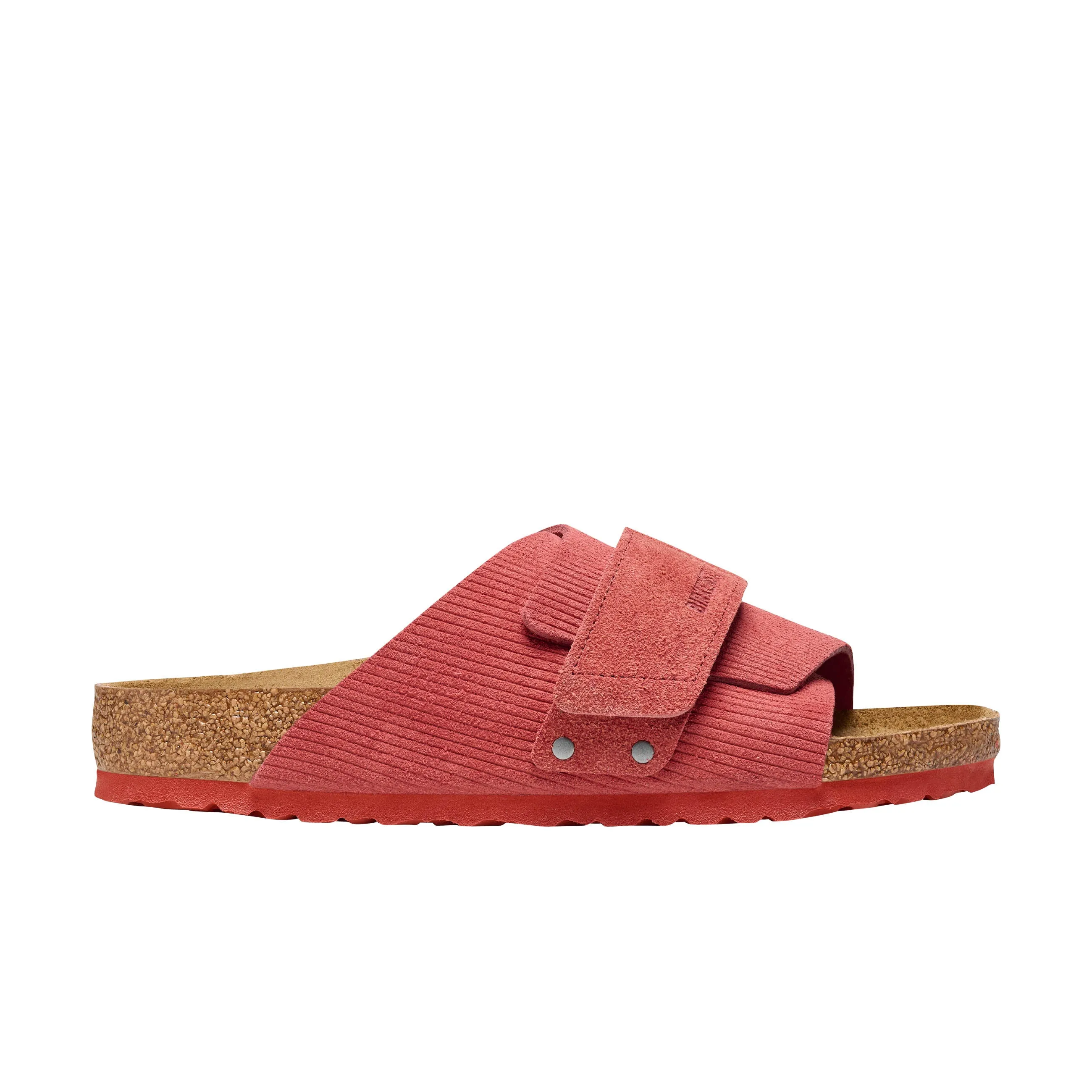 Kyoto Corduroy Sienna Red Embossed Suede Leather