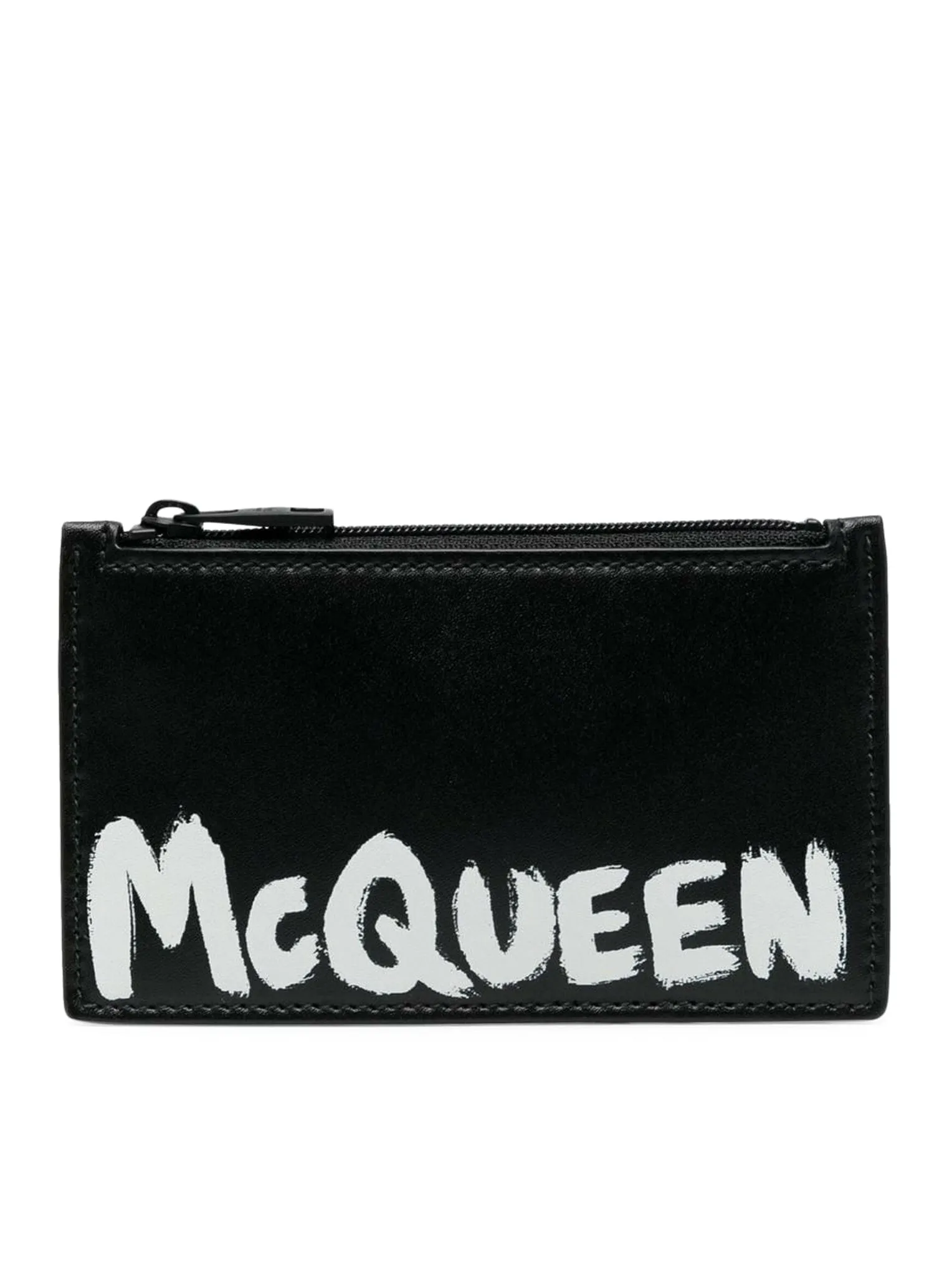 logo-print leather wallet