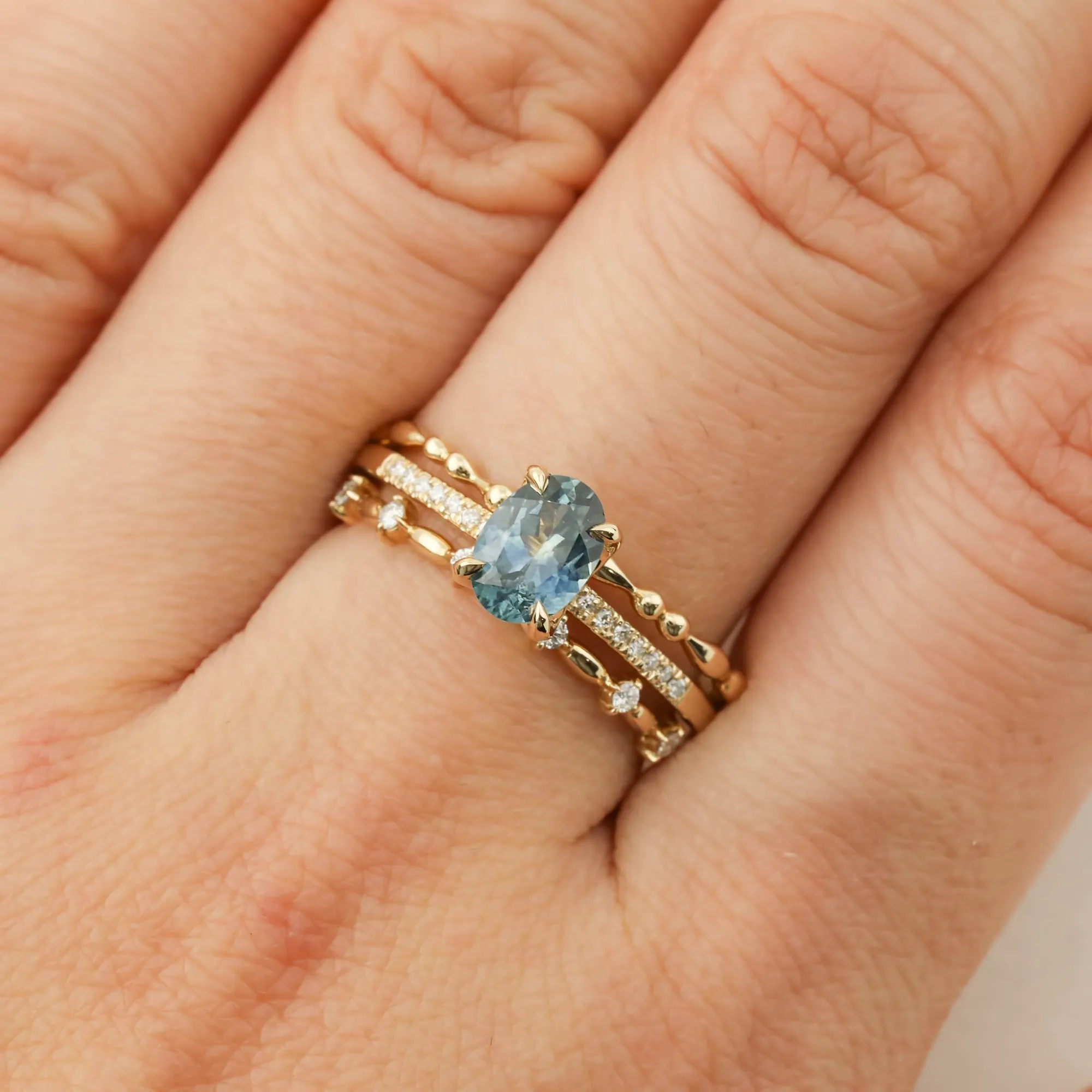 Maria Ring - 1.07ct Teal Blue Montana Sapphire (One of a kind)