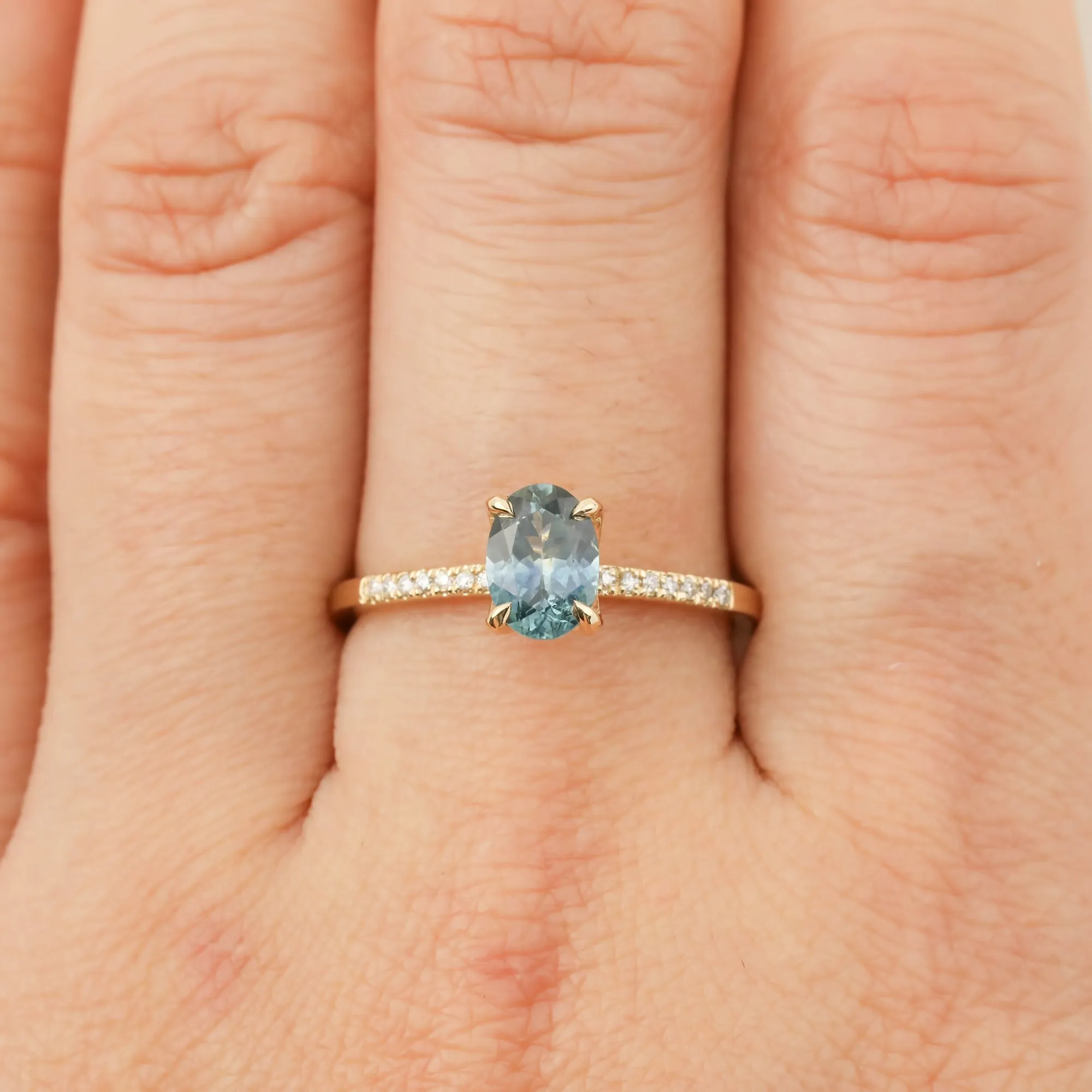 Maria Ring - 1.07ct Teal Blue Montana Sapphire (One of a kind)