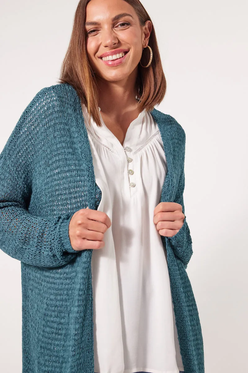 Marquee Cardigan, Teal