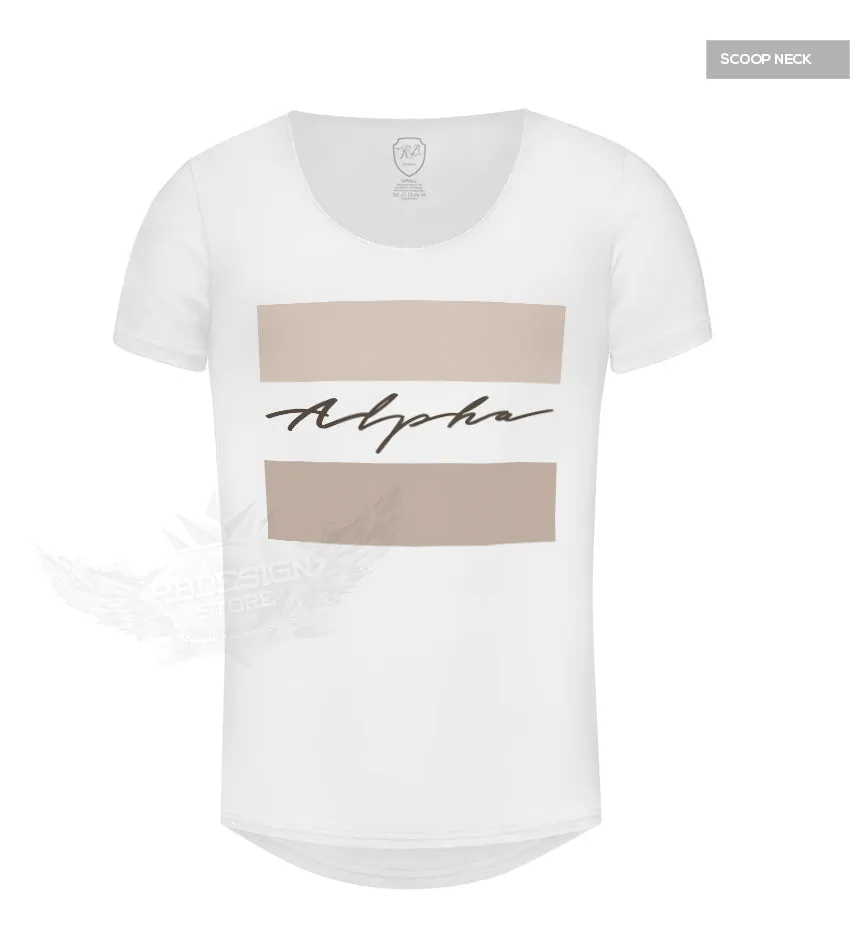 Men's Casual Fashion T-shirt Alpha Male Slim Fit Tee Beige MD885B