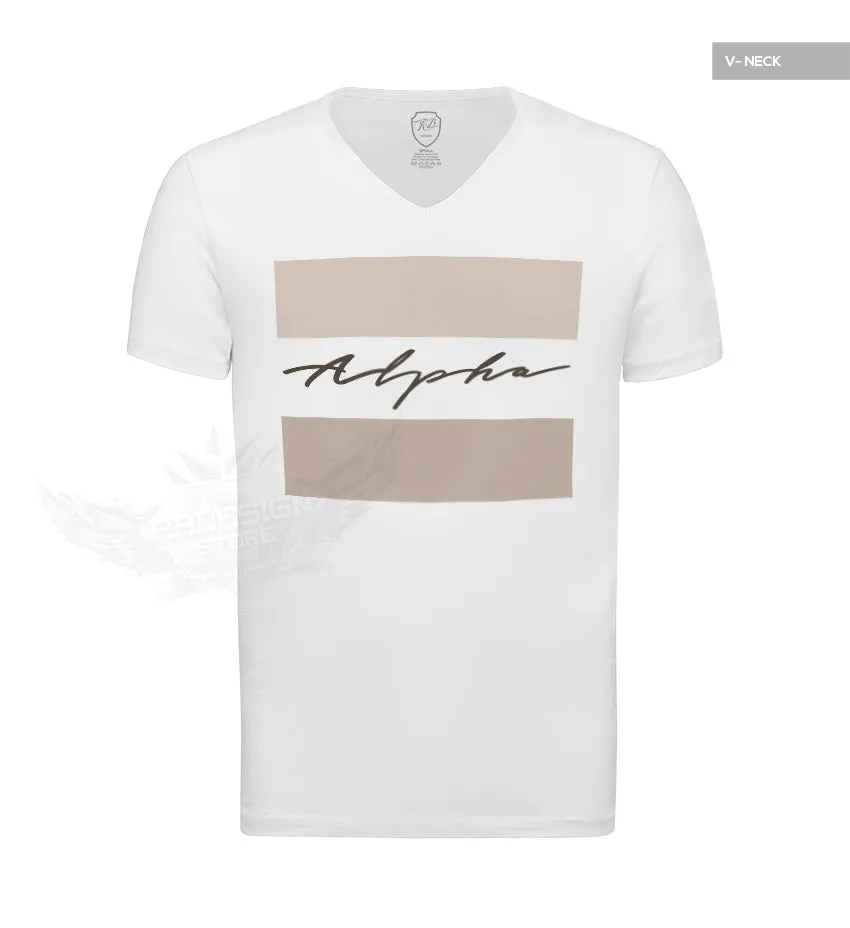 Men's Casual Fashion T-shirt Alpha Male Slim Fit Tee Beige MD885B