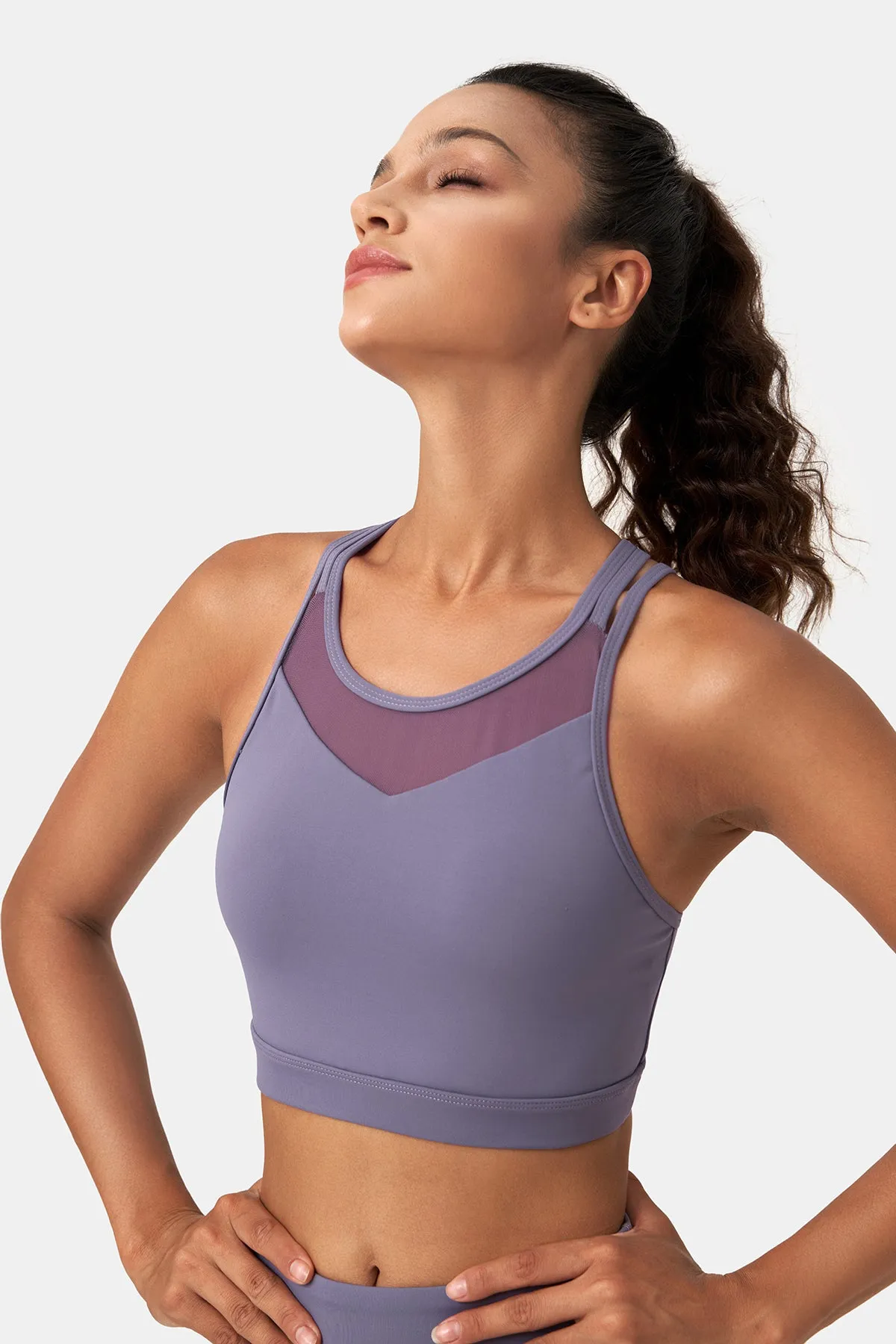 Mesh-Front Sports Bra