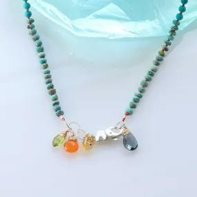 Nairobi - Turquoise Silk Knotted Necklace