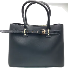 New Look Black Leather-look Buckle Tote Bag