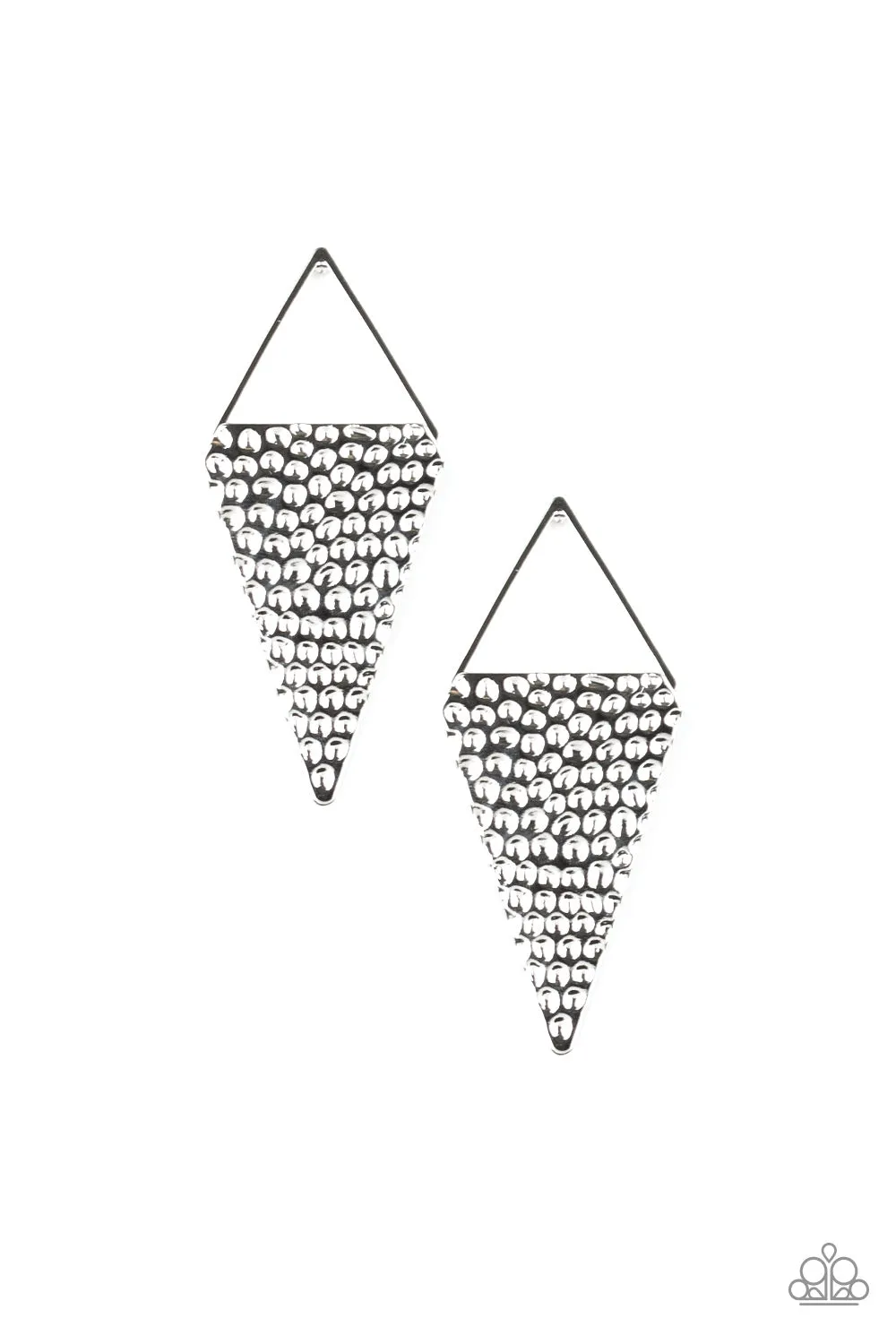 Paparazzi Accessories - Have A Bite #E356 Peg -  Silver Earrings