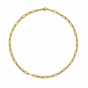 Paperclip Chain Necklace Gold