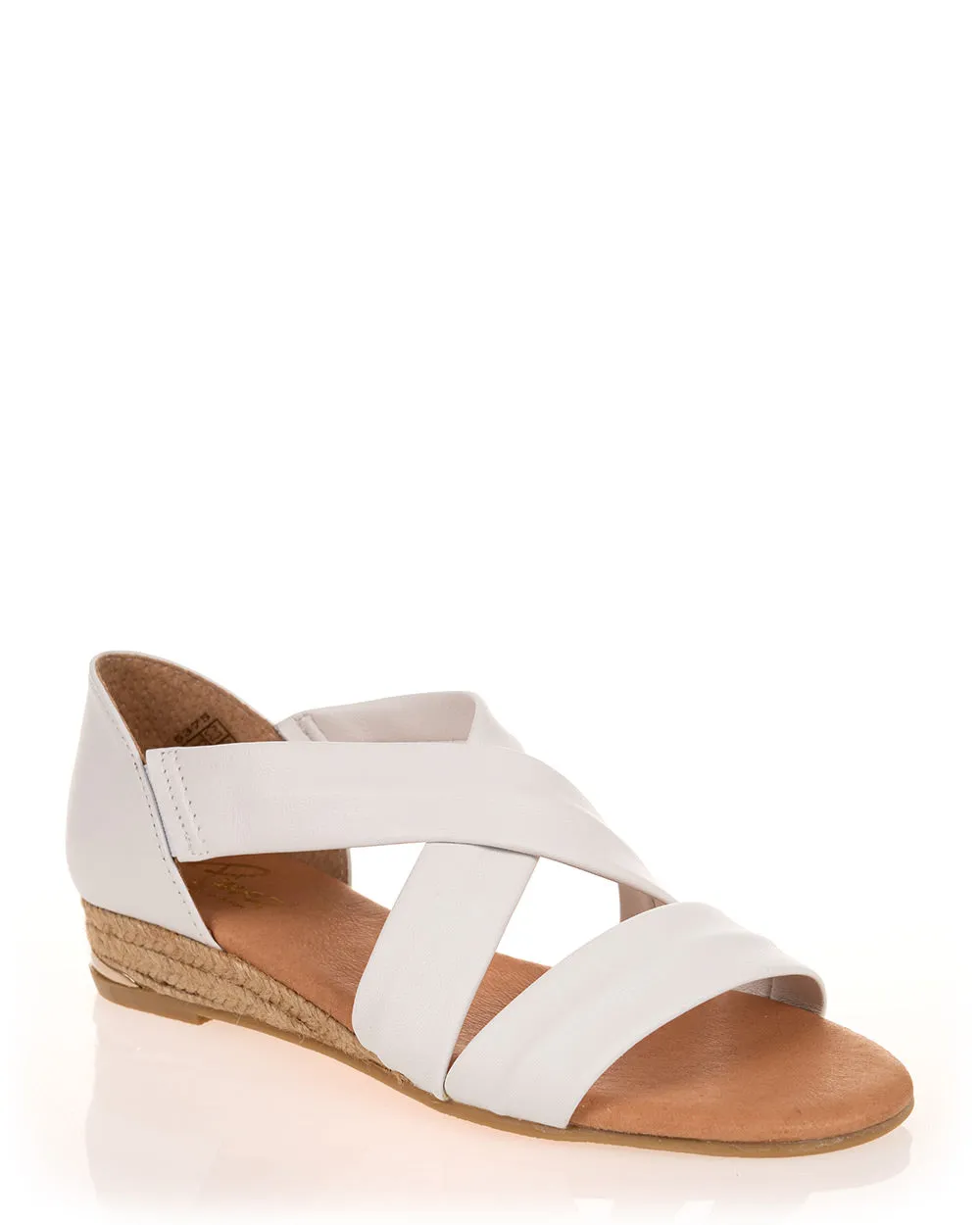 Pinaz 317 White Leather Flat Sandal