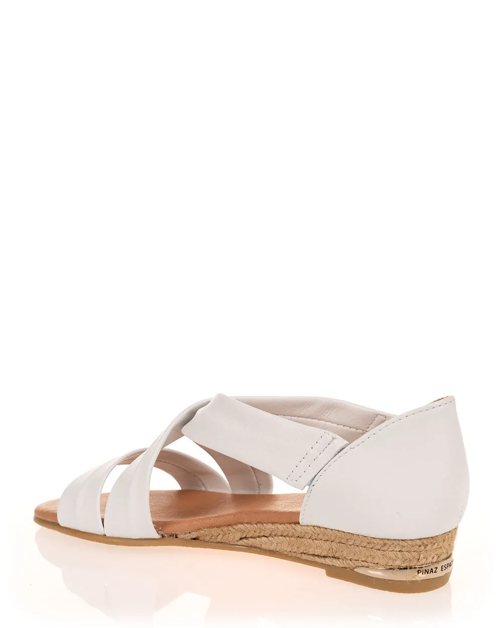 Pinaz 317 White Leather Flat Sandal