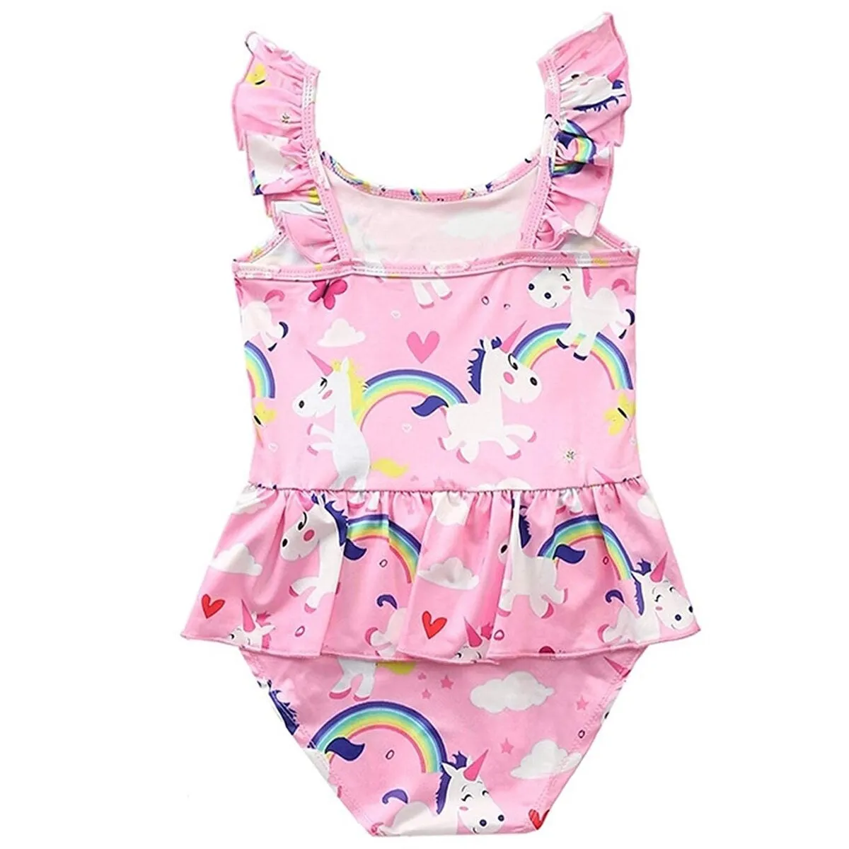 Pink Unicorn One-Piece Ruffle Swimsuit