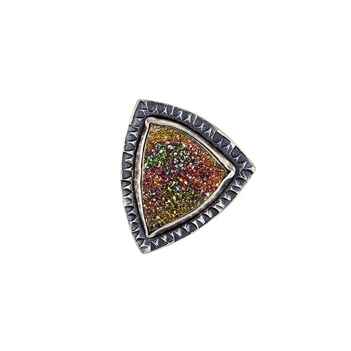 Rainbow Druzy Ring - size 6.5