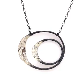 Small Double Satin Shiny Eclipse Necklace (N1859)