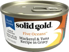 Solid Gold Five Oceans Grain Free Mackerel & Tuna in Gravy Recipe Canned Cat Food