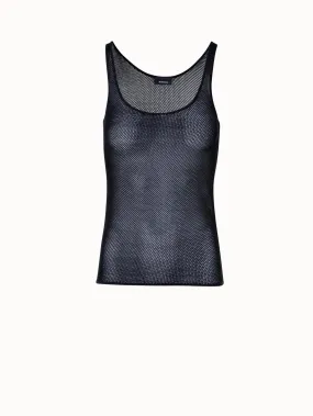 Tanktop aus Seiden-Mesh-Strick