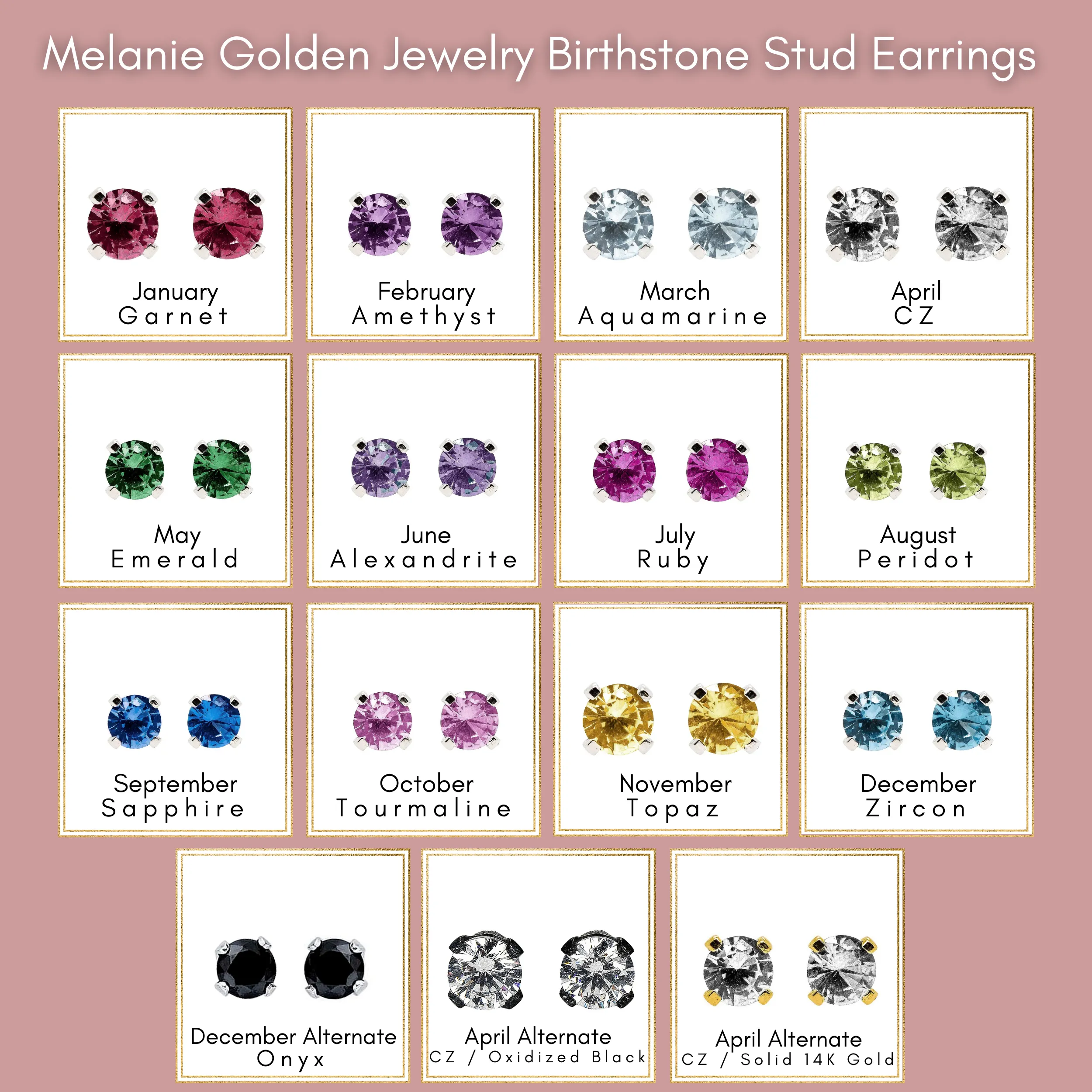 Tiny Birthstone Gemstone Stud Earrings