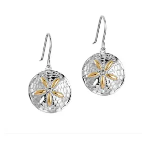 Two-Tone Living Sand Dollar Earrings