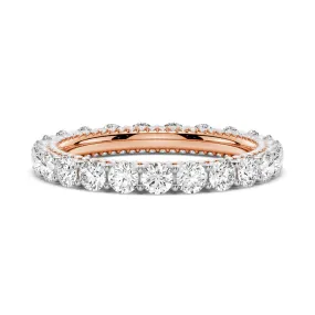 Two-Tone Moissanite Wedding Band With Hidden Pave